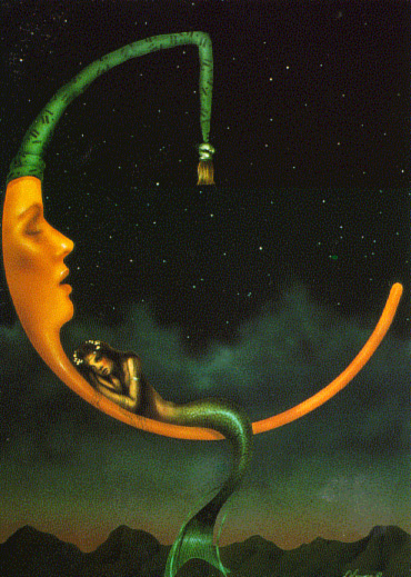 hanging on a CRESCENT MOON